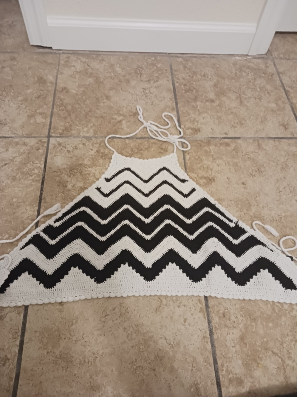 5 For $25! H.M. Coachella Crochet Crop Top Black Bone Size MED